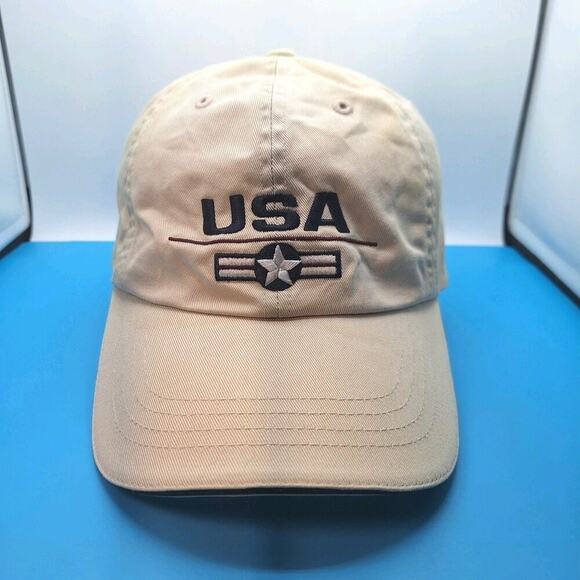USA Sonoma Life Style Stars Tan Cotton Adjustable Strap Buckle Dad Cap Hat - Picture 1 of 7